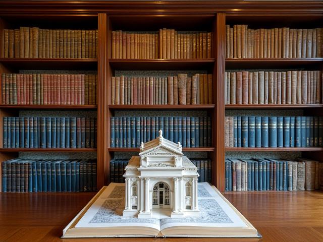 A dedicated section in Canopy Chapters featuring books on architectural history, with detailed volumes and historic building models.